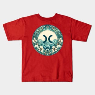 "Vintage Gemini Cosmic Harmony" _ Zodiac Horoscope Star Signs Kids T-Shirt